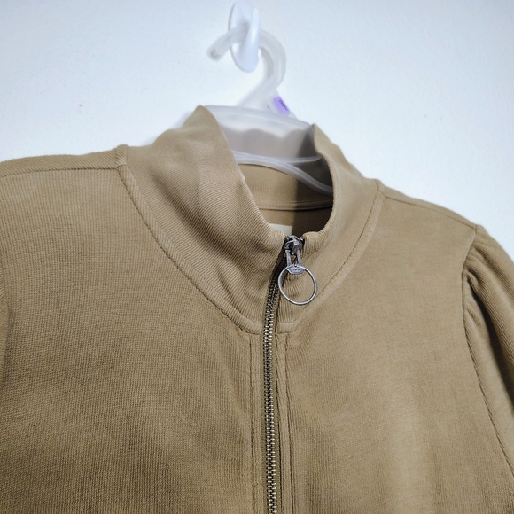 Madewell Women's Tan Balloon Sleeves Full Zip-Up Jacket Sz XL Pockets - Picture 4 of 14